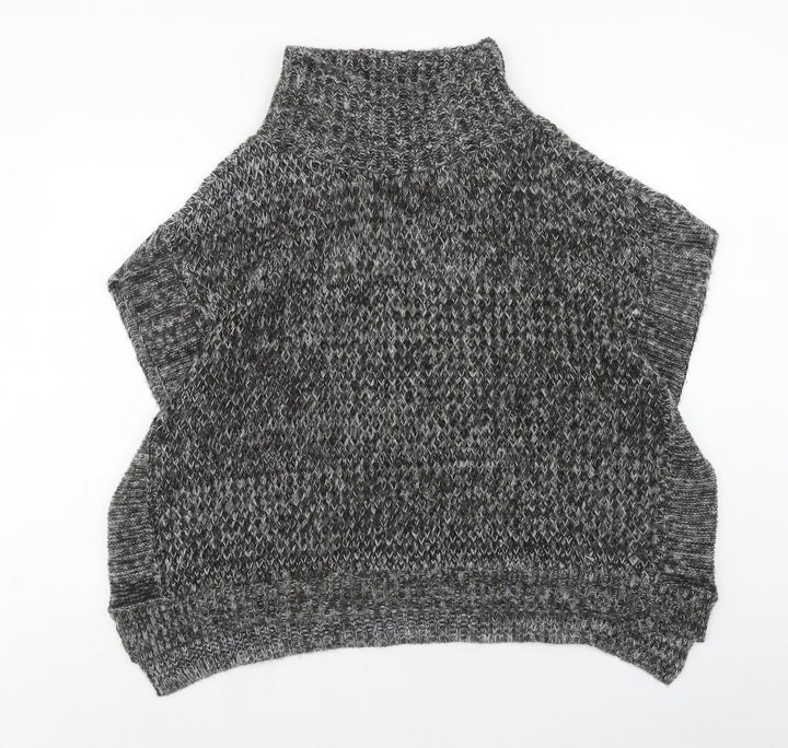 BHS Womens Grey High Neck Acrylic Pullover Jumper Size M