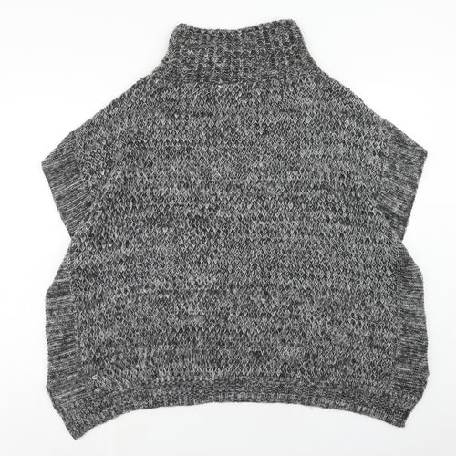 BHS Womens Grey High Neck Acrylic Pullover Jumper Size M