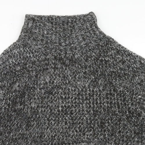 BHS Womens Grey High Neck Acrylic Pullover Jumper Size M