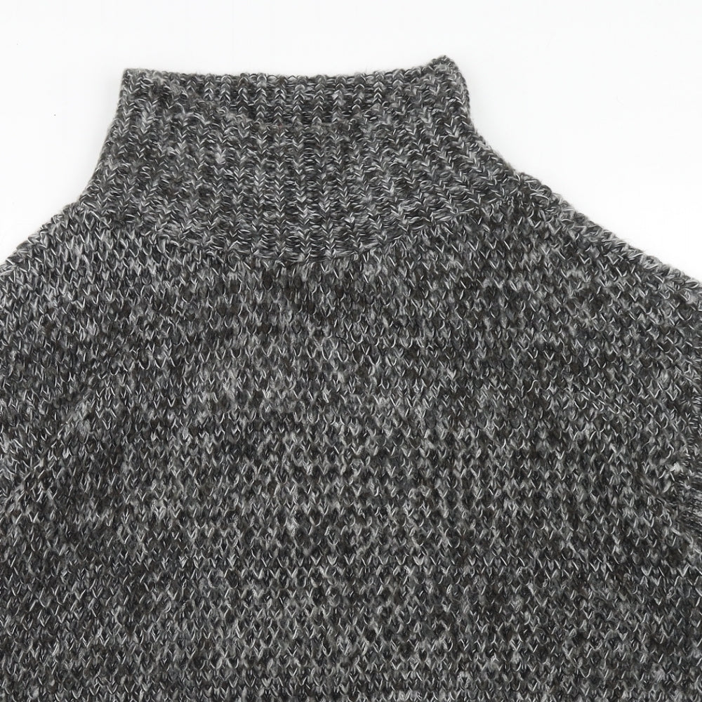 BHS Womens Grey High Neck Acrylic Pullover Jumper Size M