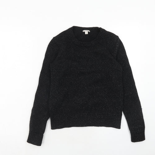 Gap Womens Black Round Neck Nylon Pullover Jumper Size S