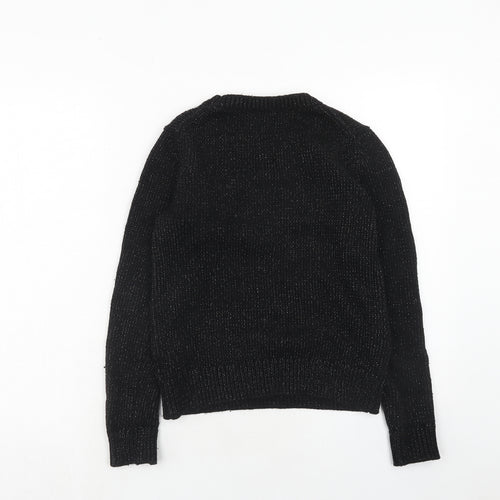 Gap Womens Black Round Neck Nylon Pullover Jumper Size S