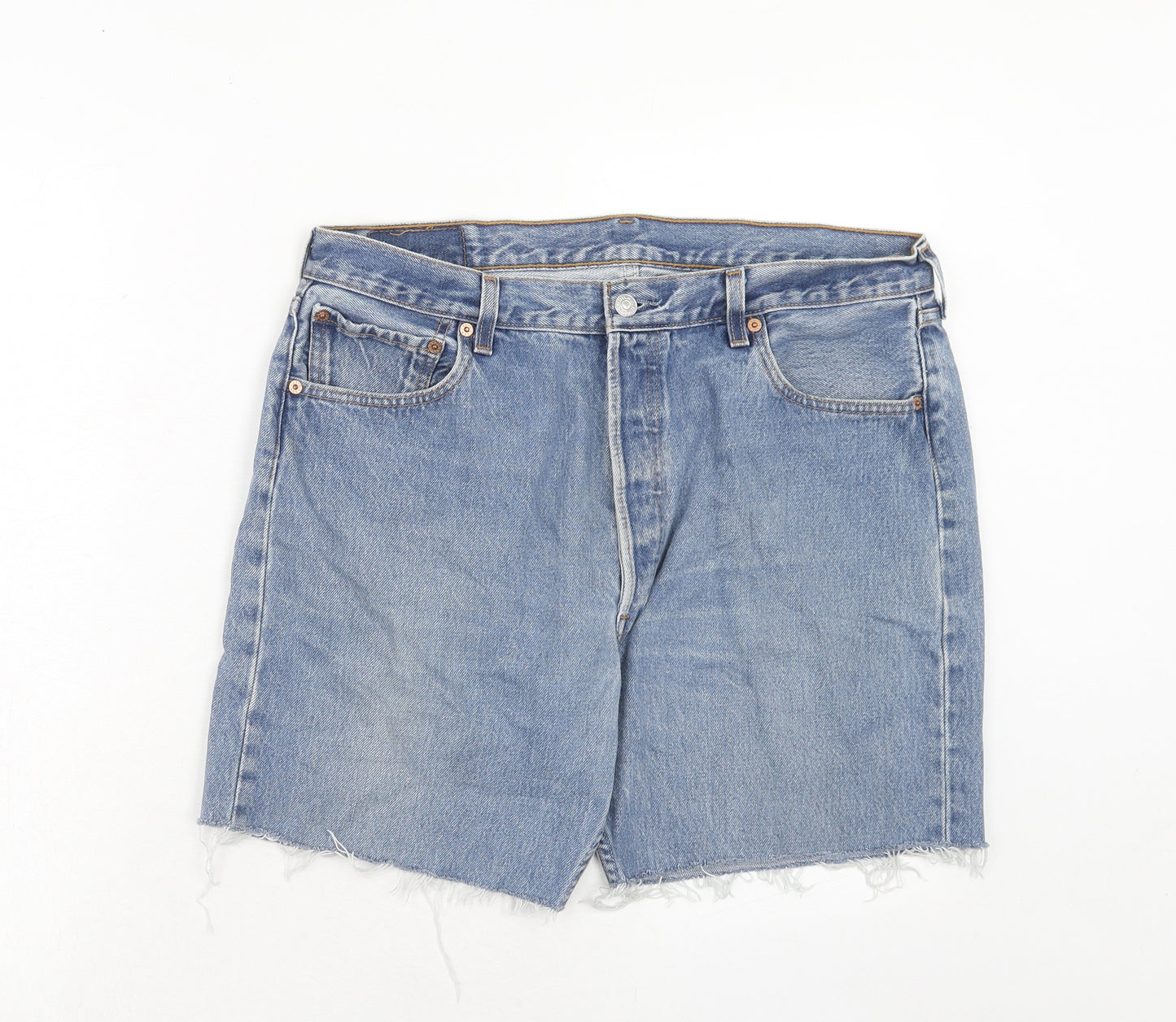 Levi's Mens Blue Cotton Chino Shorts Size 36 in Regular Button