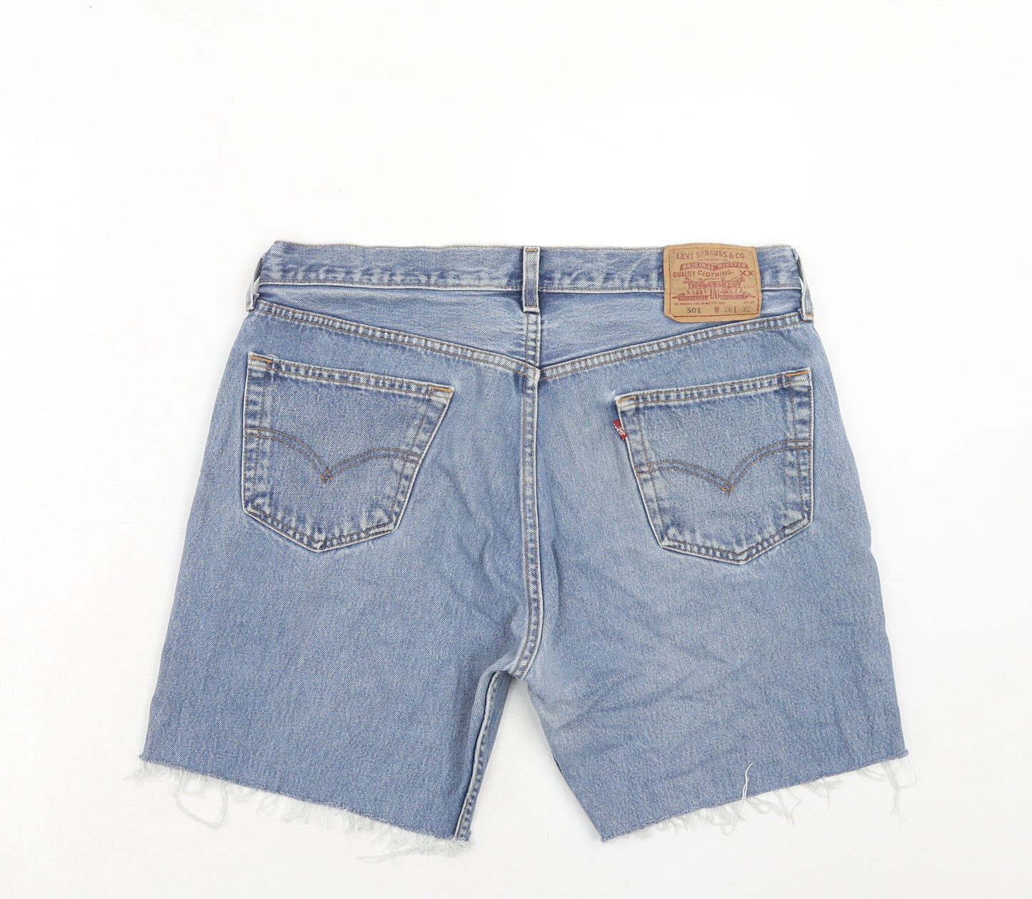 Levi's Mens Blue Cotton Chino Shorts Size 36 in Regular Button