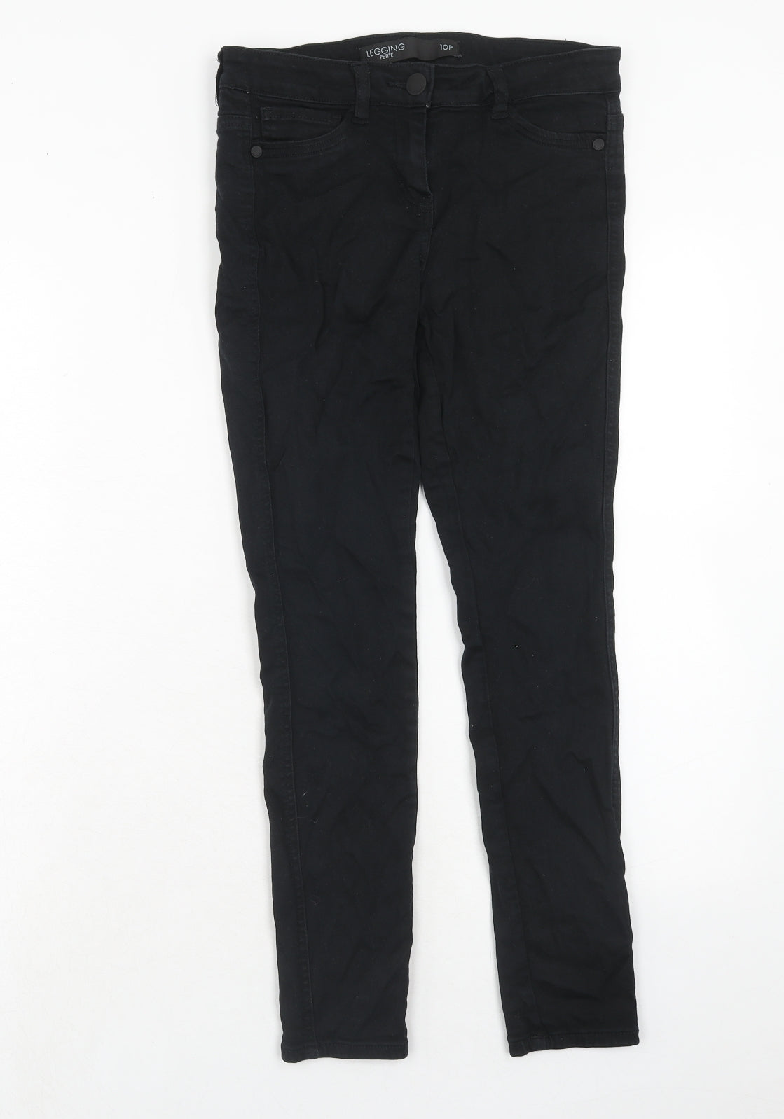 NEXT Womens Black Cotton Skinny Jeans Size 10 Regular Zip