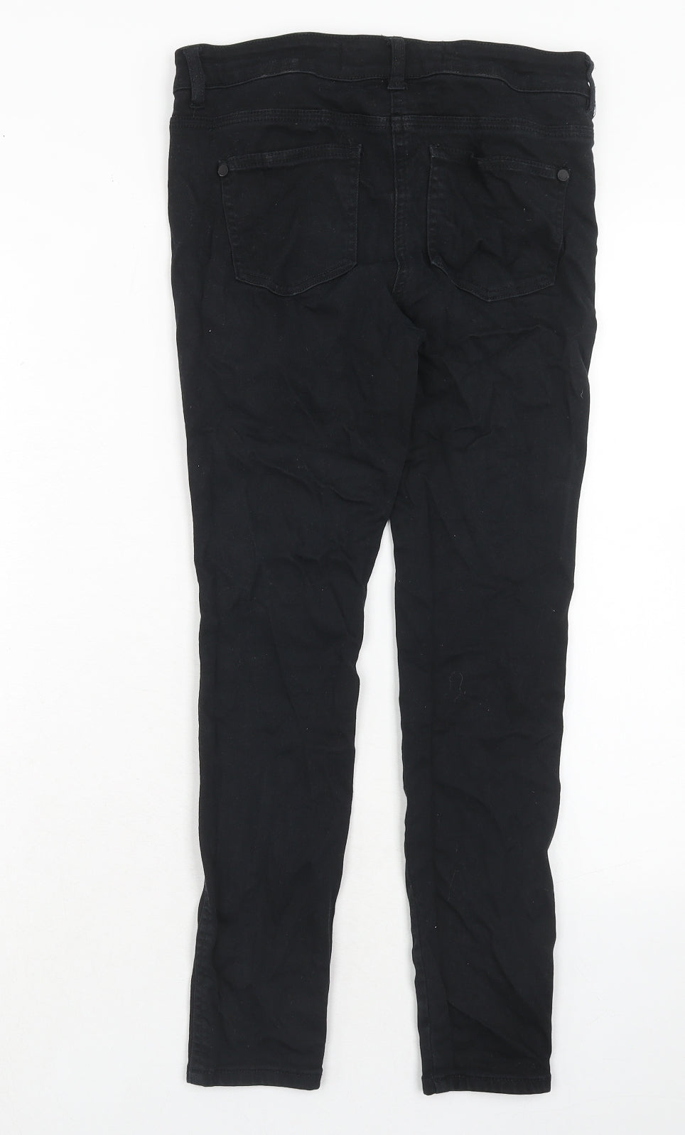 NEXT Womens Black Cotton Skinny Jeans Size 10 Regular Zip