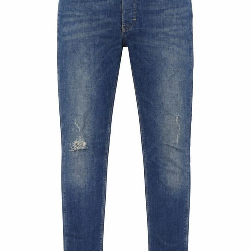Topman Mens Blue Cotton Skinny Jeans Size 30 in Regular Button