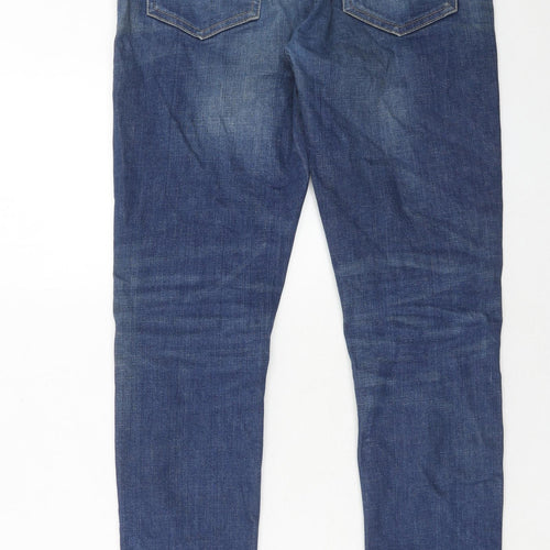 Topman Mens Blue Cotton Skinny Jeans Size 30 in Regular Button