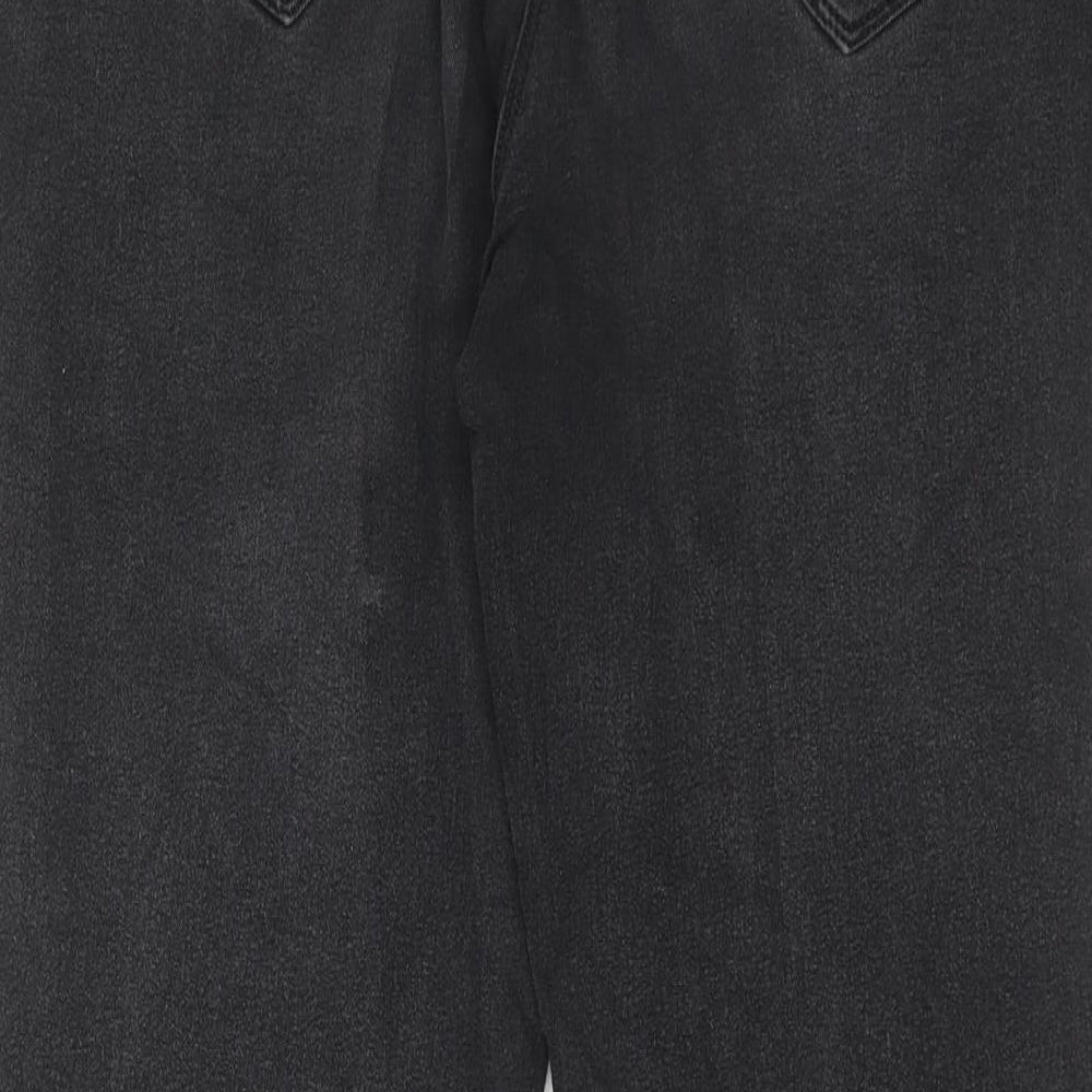 Bonmarché Womens Black Cotton Straight Jeans Size 12 Regular Zip