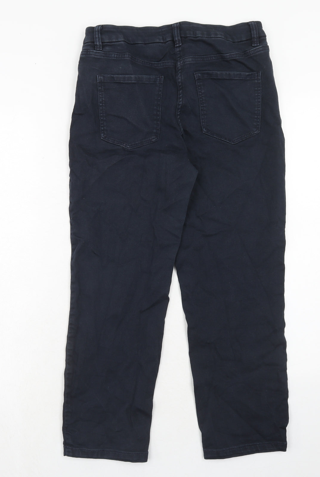 NEXT Womens Blue Cotton Straight Jeans Size 12 Regular Zip