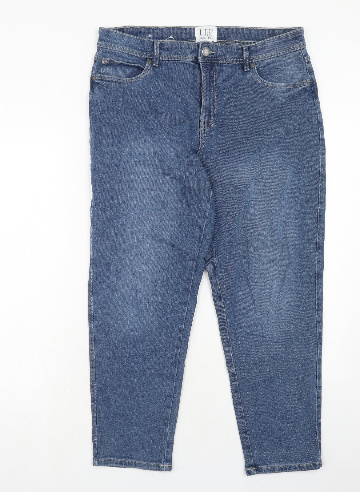UP2 fashion Womens Blue Cotton Skinny Jeans Size 16 Regular Zip