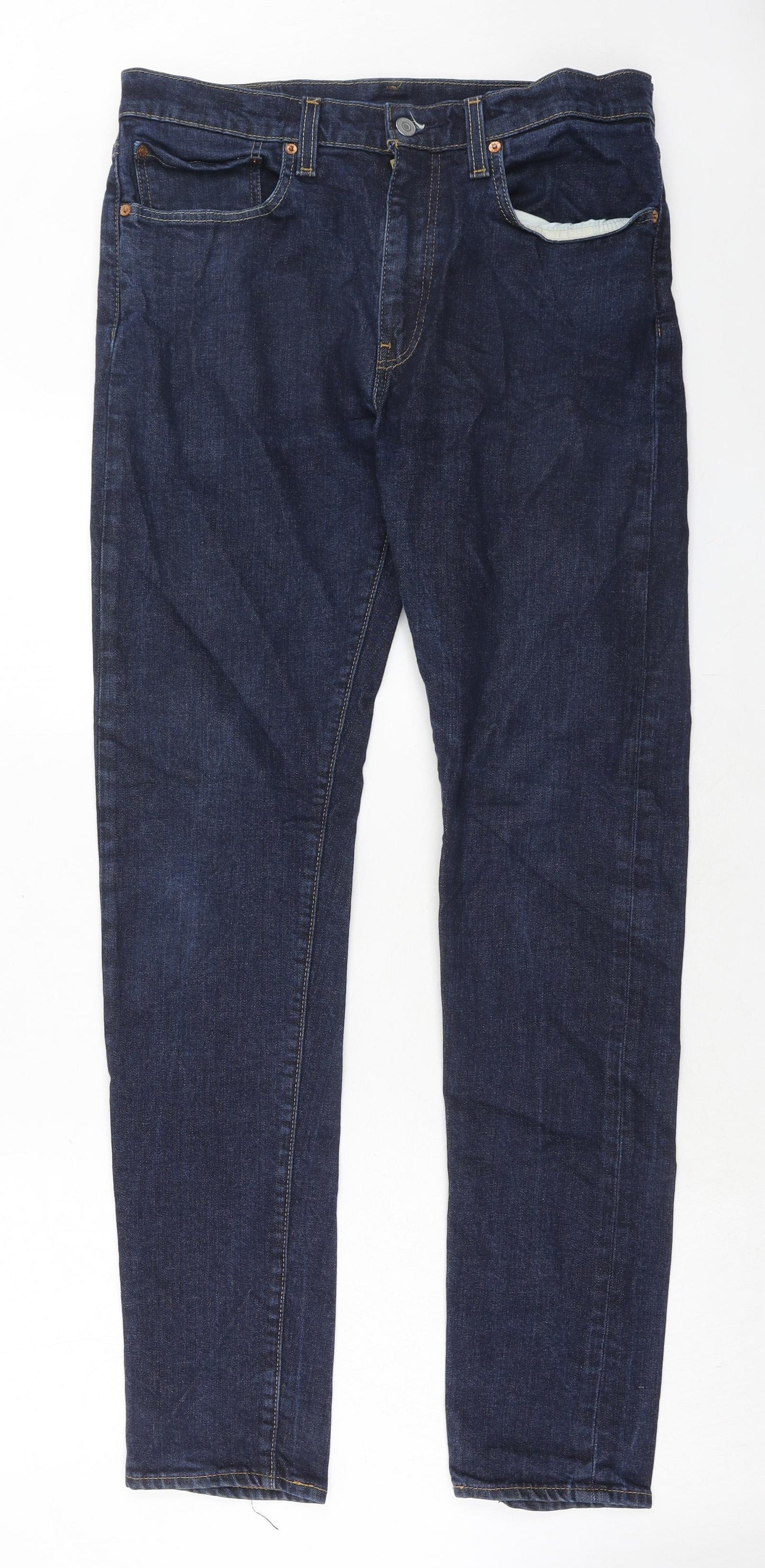 Signature by Levi Strauss & Co. Mens Blue Cotton Skinny Jeans Size 34 in L36 in Regular Zip