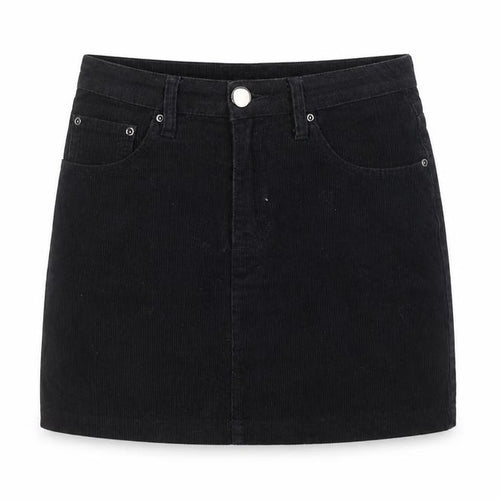 Boohoo Womens Black Cotton A-Line Skirt Size 6 Zip