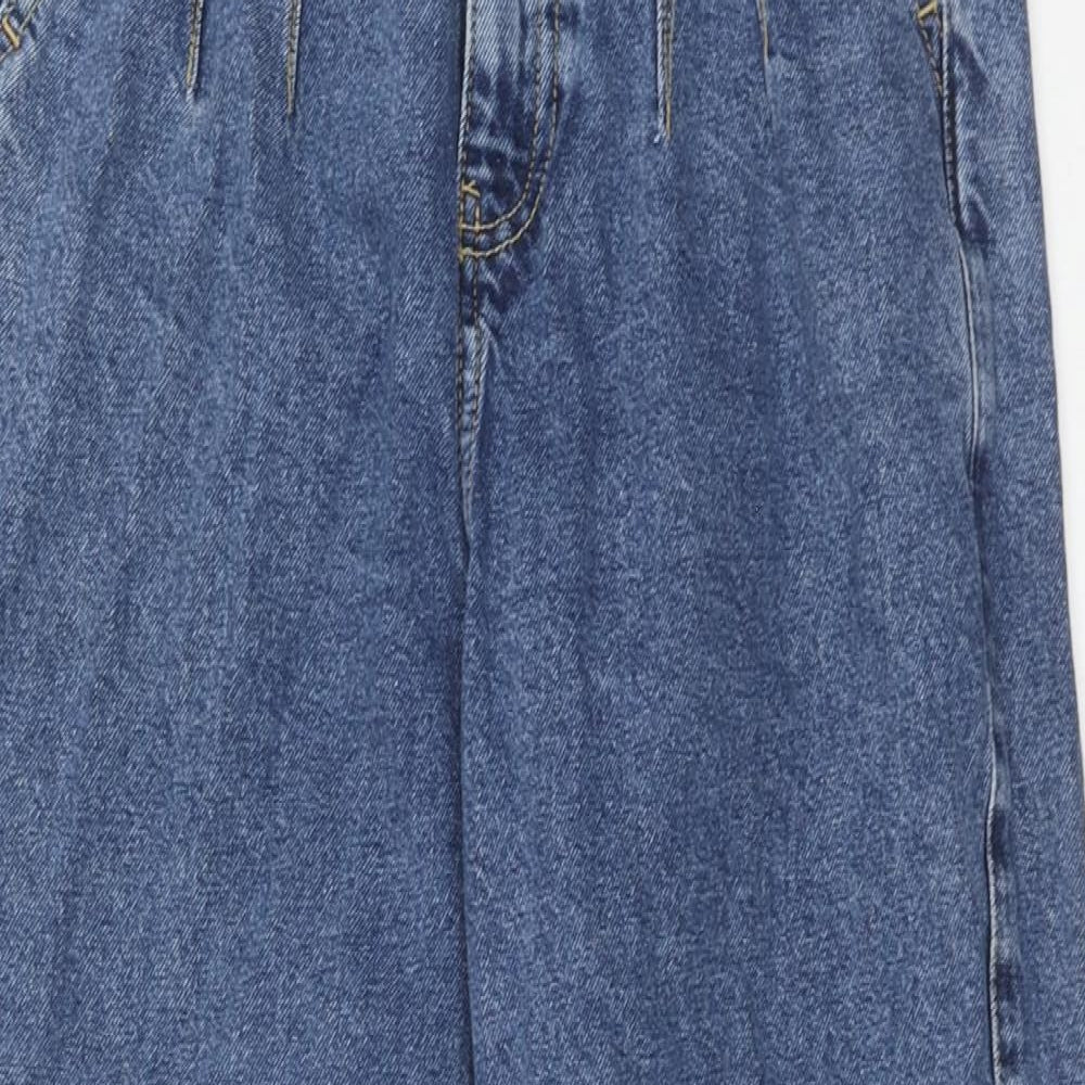 New Look Womens Blue Cotton Mom Jeans Size 8 Regular Zip