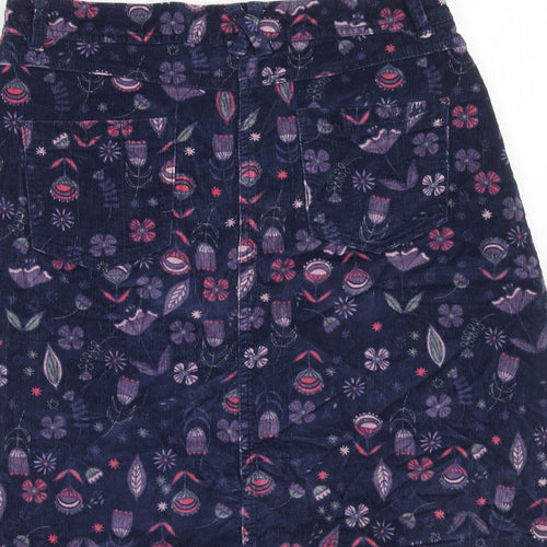 Debenhams Womens Multicoloured Geometric Cotton A-Line Skirt Size 12 Zip
