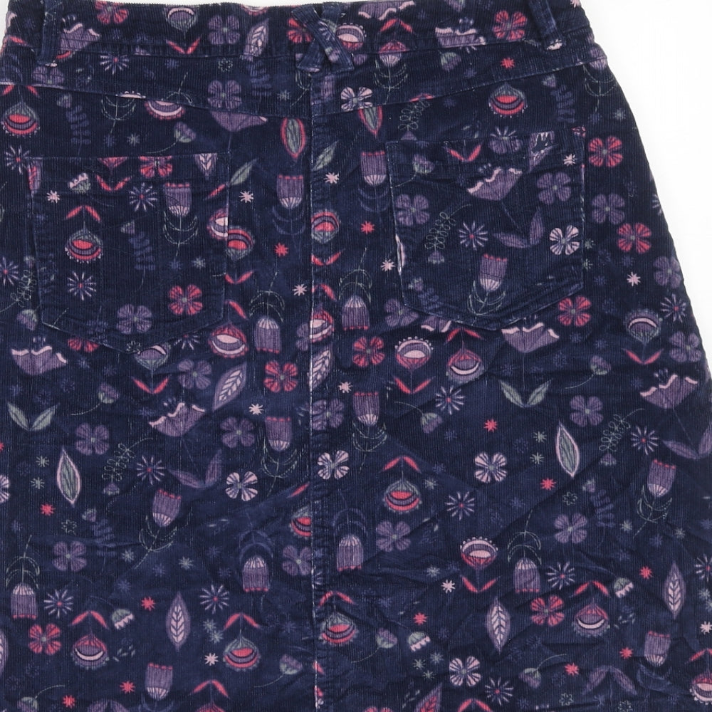 Debenhams Womens Multicoloured Geometric Cotton A-Line Skirt Size 12 Zip