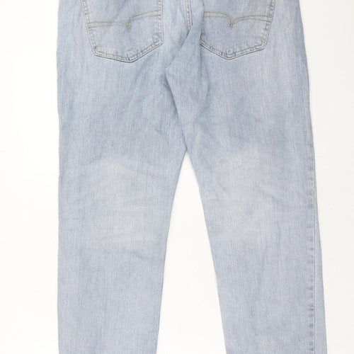 NEXT Mens Blue Cotton Straight Jeans Size 36 in L31 in Slim Zip