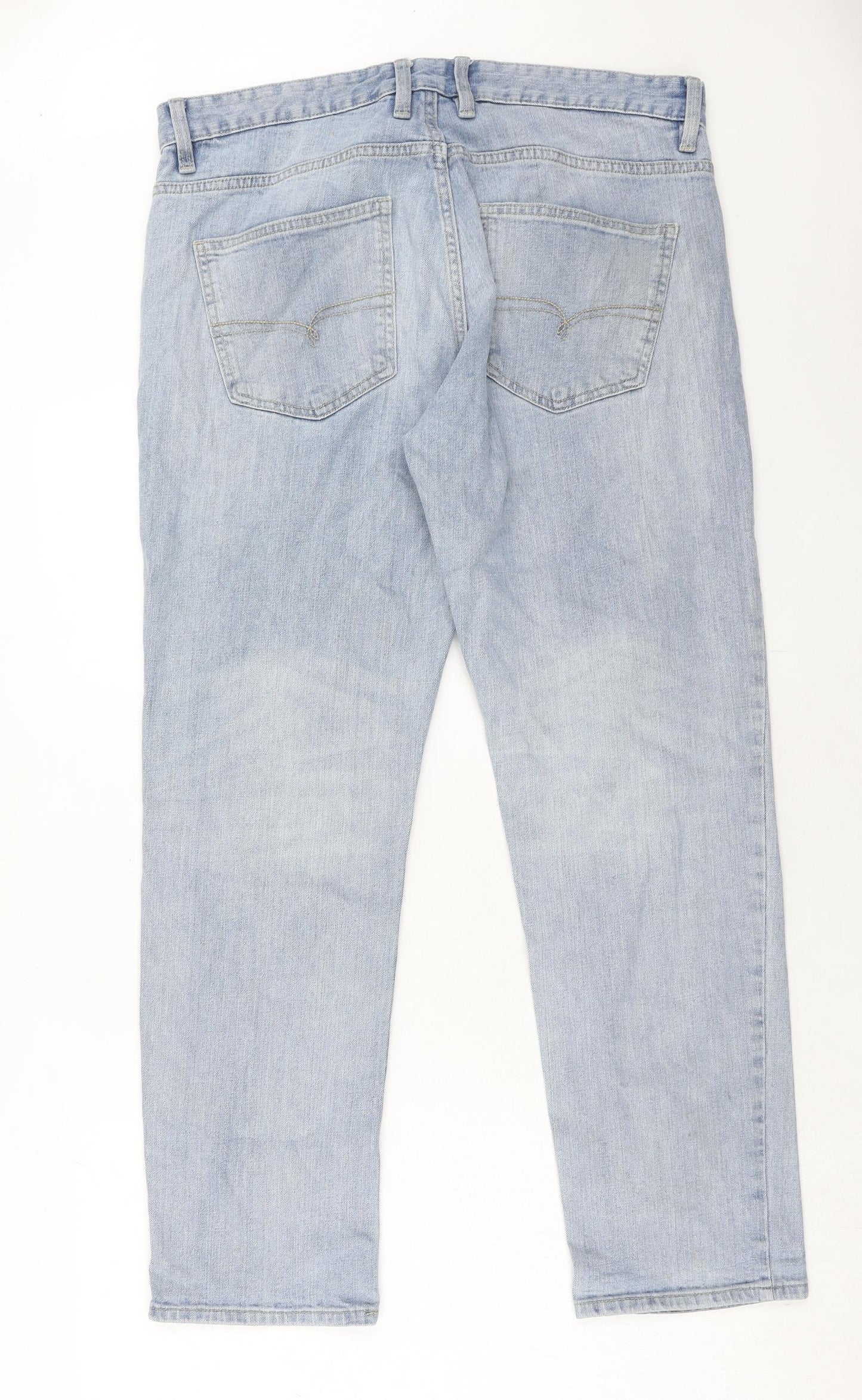 NEXT Mens Blue Cotton Straight Jeans Size 36 in L31 in Slim Zip