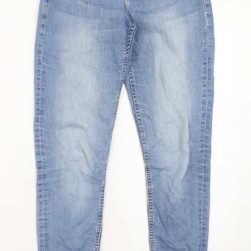 H&M Womens Blue Cotton Skinny Jeans Size 10 Regular Zip