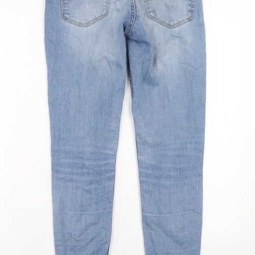H&M Womens Blue Cotton Skinny Jeans Size 10 Regular Zip