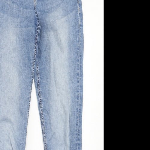 H&M Womens Blue Cotton Skinny Jeans Size 10 Regular Zip