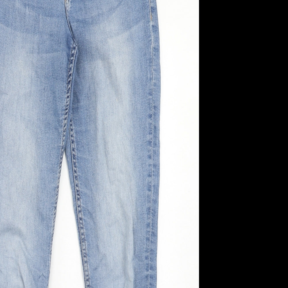 H&M Womens Blue Cotton Skinny Jeans Size 10 Regular Zip