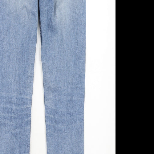 H&M Womens Blue Cotton Skinny Jeans Size 10 Regular Zip