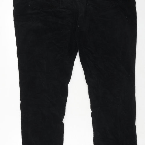 Anthology Womens Black Cotton Trousers Size 22 Slim Zip