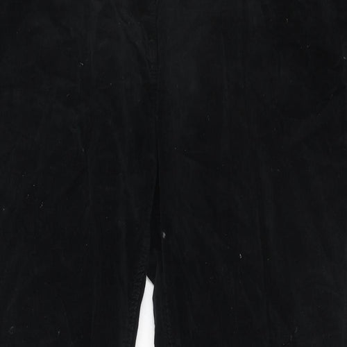 Anthology Womens Black Cotton Trousers Size 22 Slim Zip