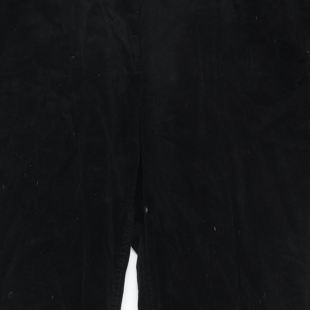 Anthology Womens Black Cotton Trousers Size 22 Slim Zip