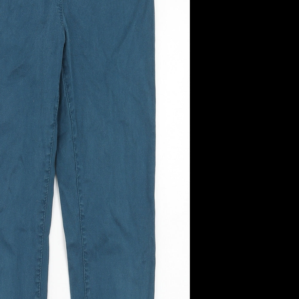 Marks and Spencer Womens Blue Cotton Skinny Jeans Size 12 Regular Zip