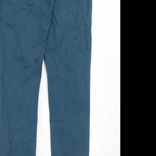 Marks and Spencer Womens Blue Cotton Skinny Jeans Size 12 Regular Zip
