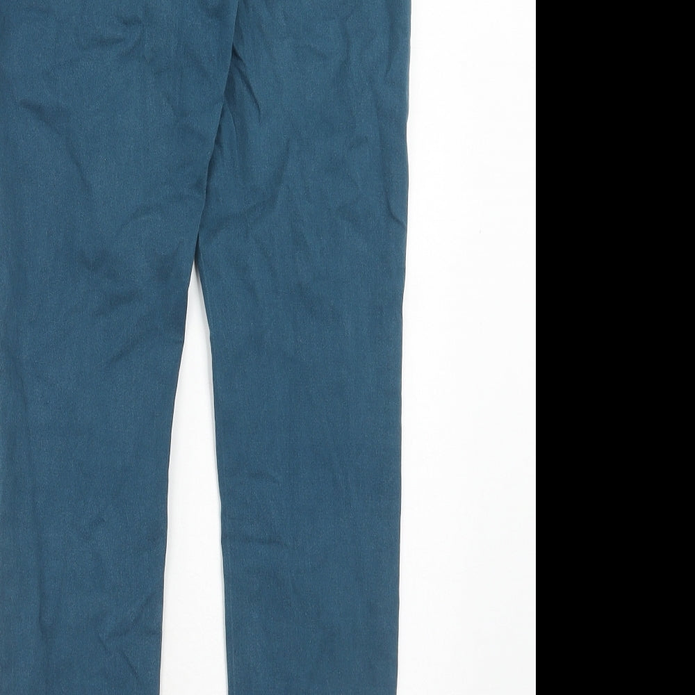 Marks and Spencer Womens Blue Cotton Skinny Jeans Size 12 Regular Zip