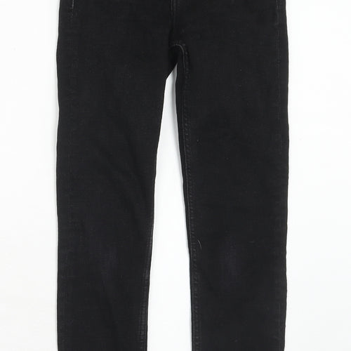 H&M Womens Black Cotton Skinny Jeans Size 8 Regular Zip