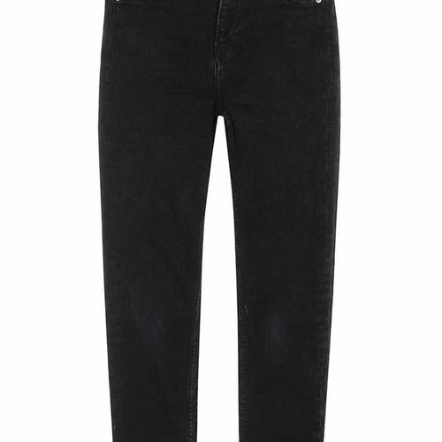 H&M Womens Black Cotton Skinny Jeans Size 8 Regular Zip