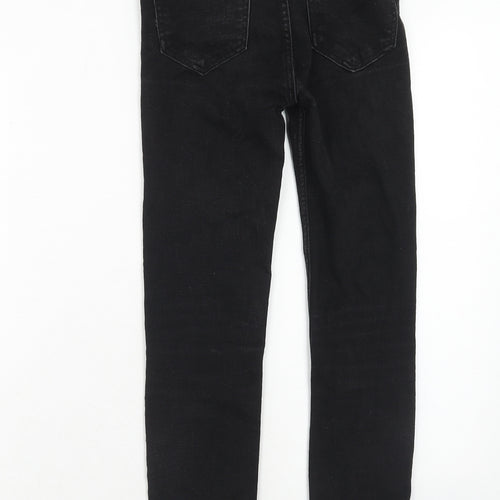 H&M Womens Black Cotton Skinny Jeans Size 8 Regular Zip