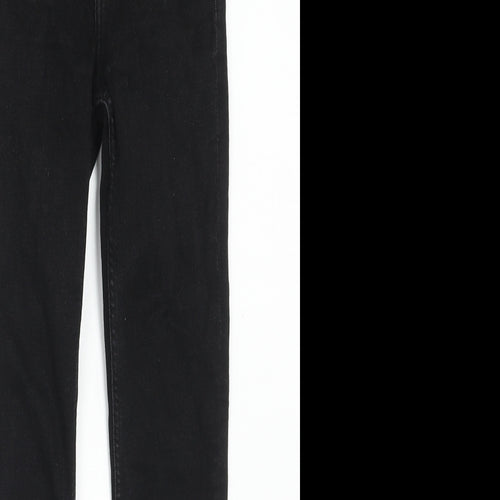 H&M Womens Black Cotton Skinny Jeans Size 8 Regular Zip