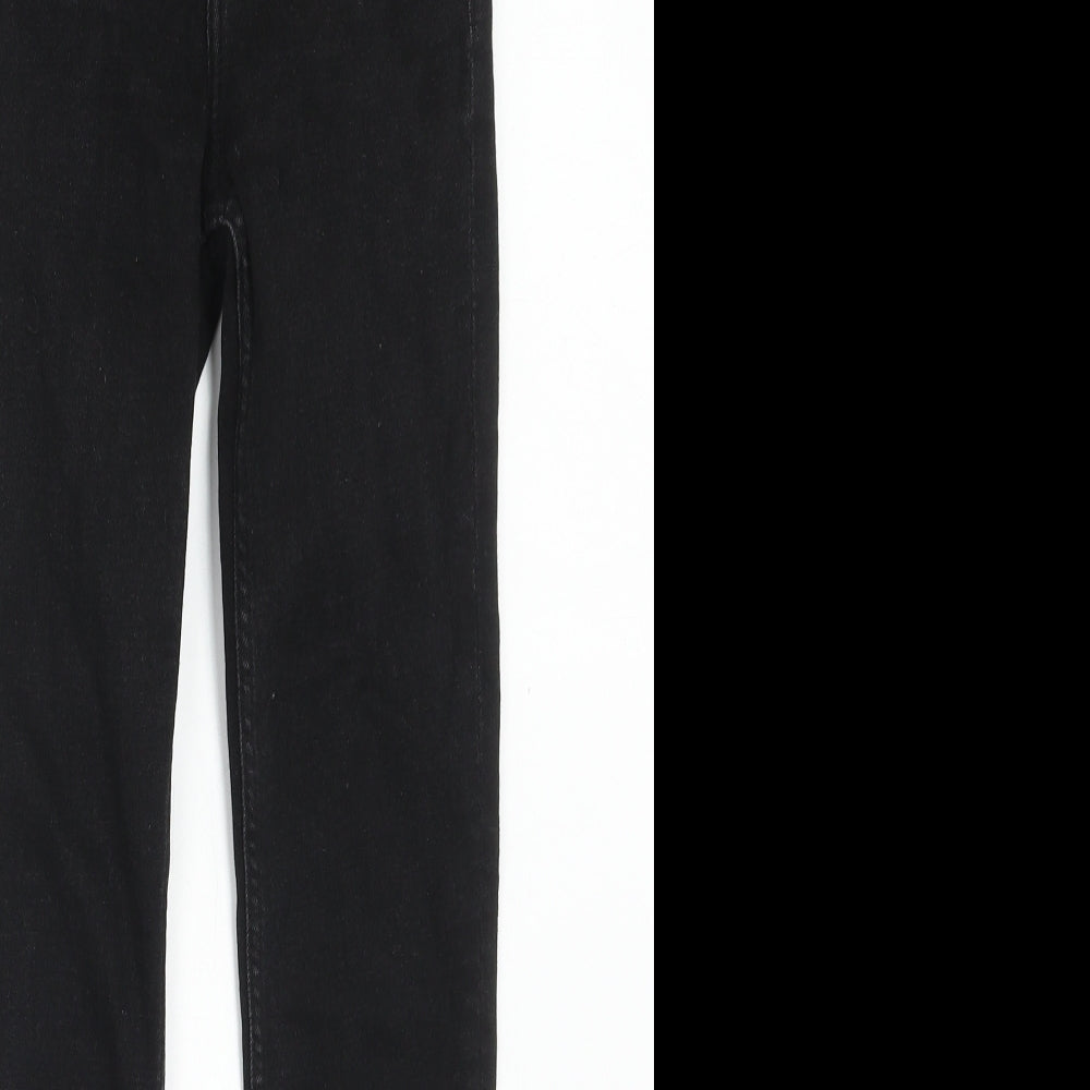 H&M Womens Black Cotton Skinny Jeans Size 8 Regular Zip