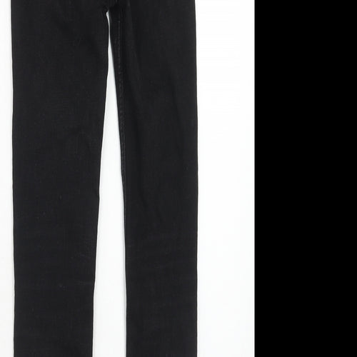H&M Womens Black Cotton Skinny Jeans Size 8 Regular Zip