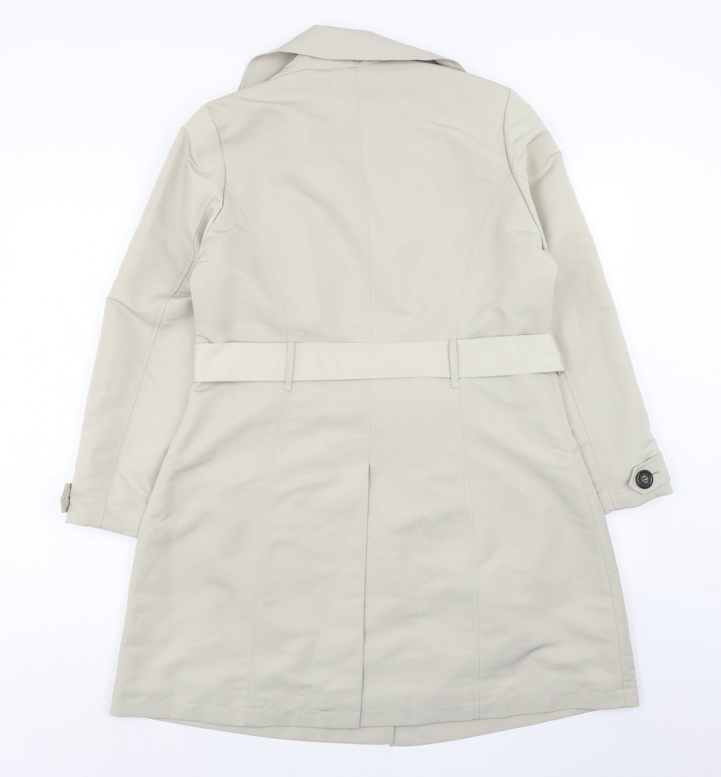 Marks and Spencer Womens Black Trench Coat Coat Size 14 Button