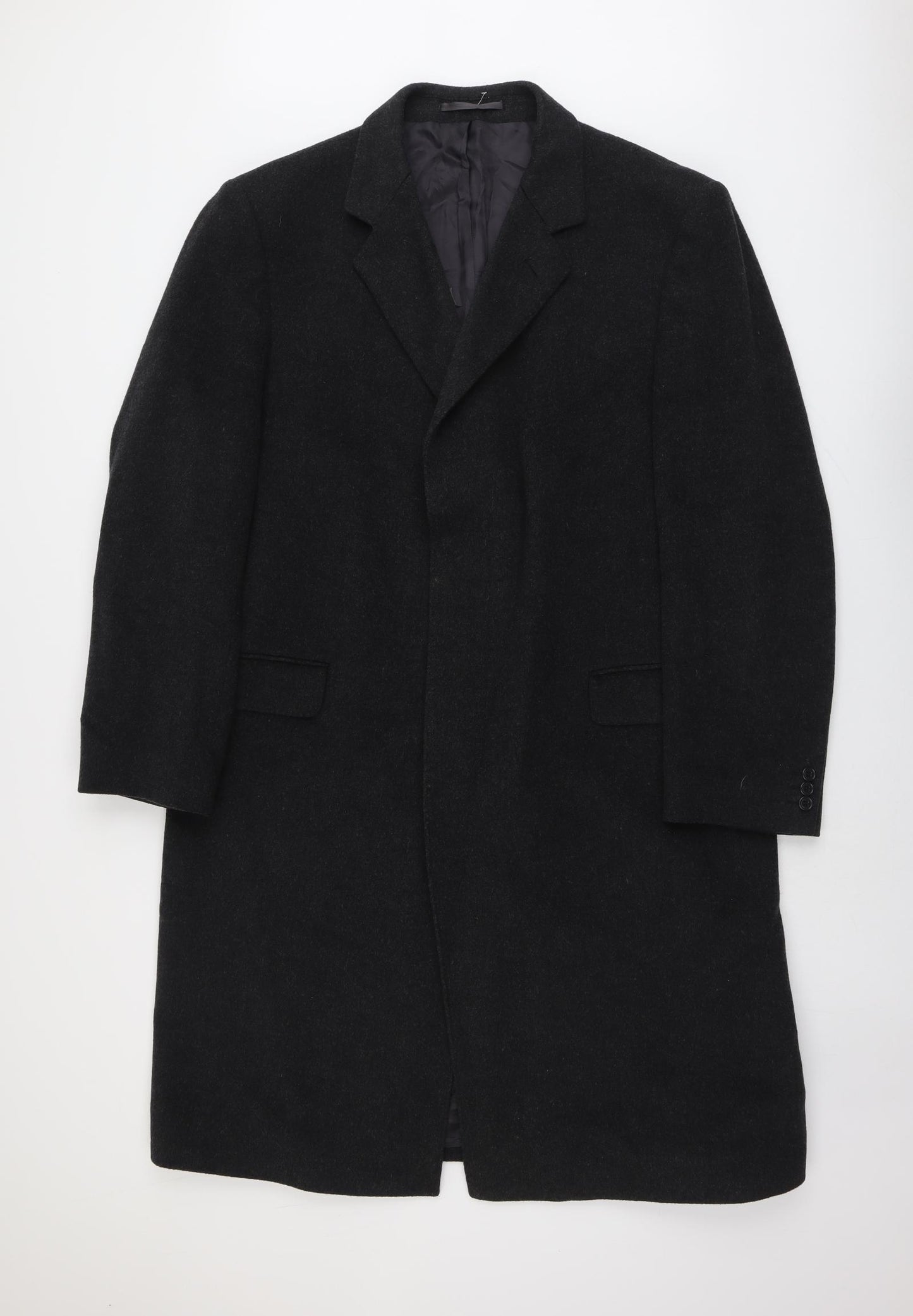 Dehavilland Mens Grey Overcoat Coat Size 48 Button