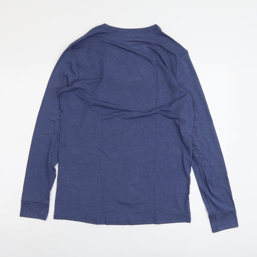 Marks and Spencer Mens Blue Acrylic T-Shirt Size M Round Neck