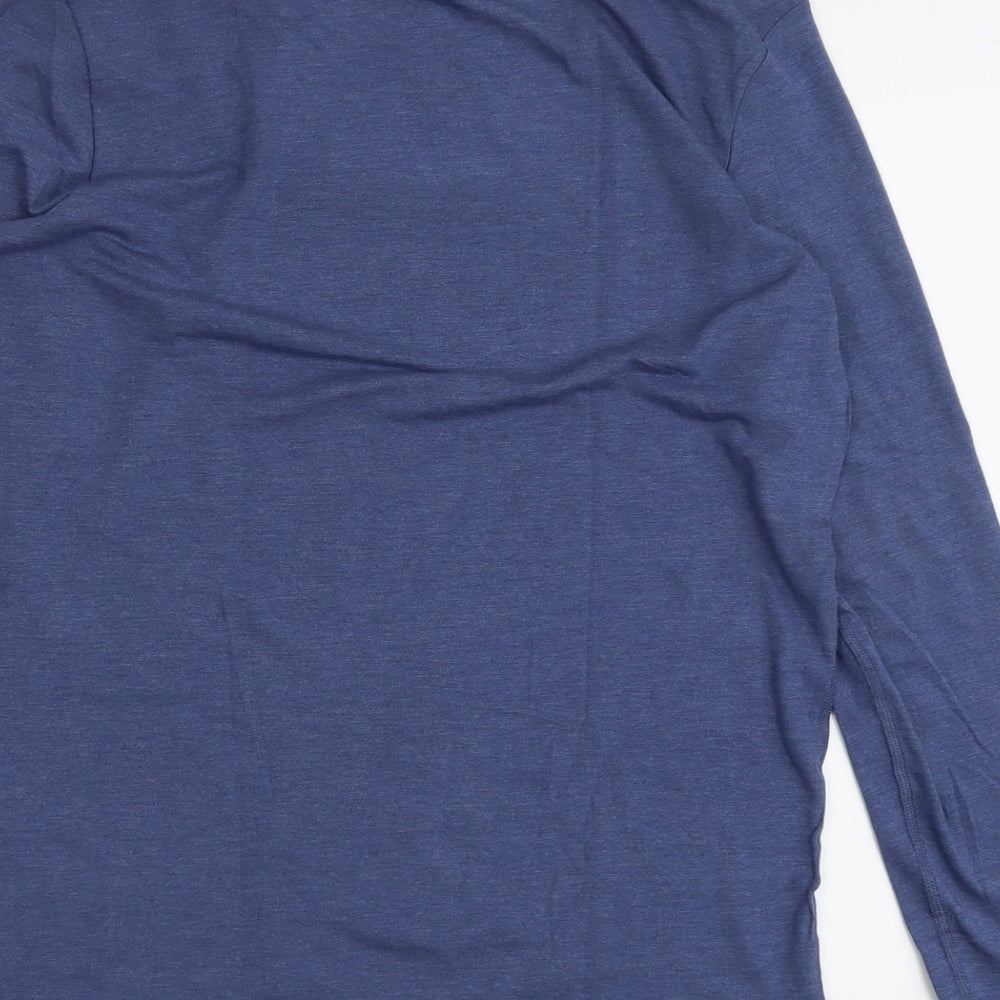 Marks and Spencer Mens Blue Acrylic T-Shirt Size M Round Neck