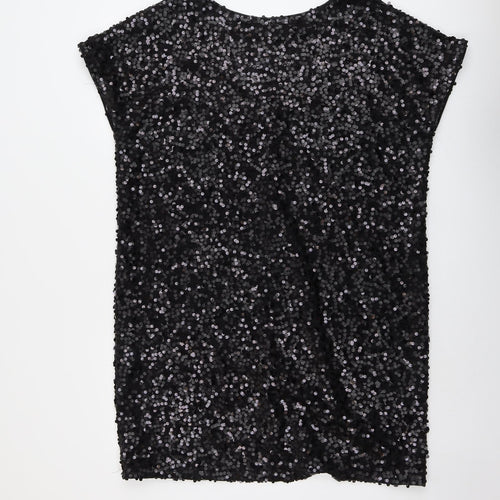 NEXT Womens Black Polyester A-Line Size 18 Round Neck Pullover