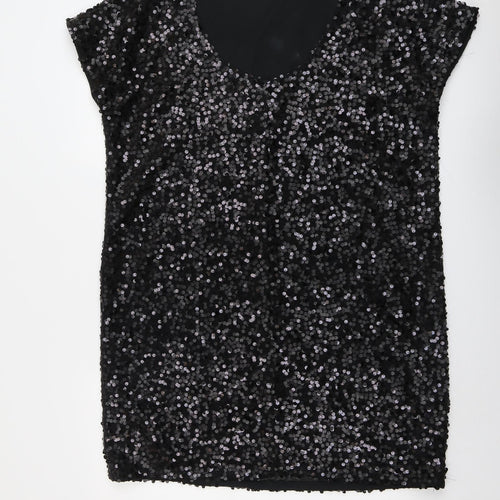 NEXT Womens Black Polyester A-Line Size 18 Round Neck Pullover