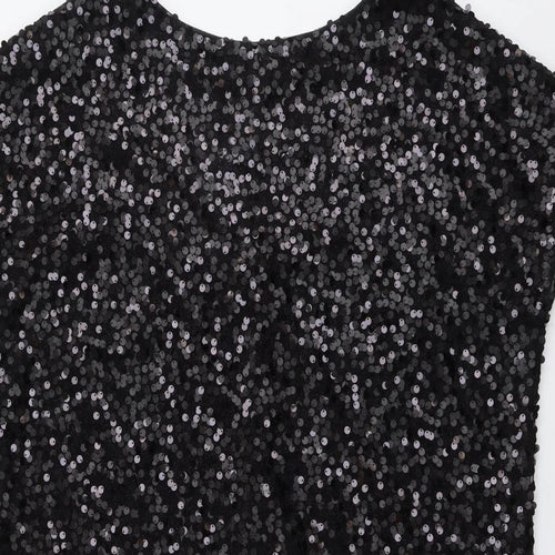 NEXT Womens Black Polyester A-Line Size 18 Round Neck Pullover