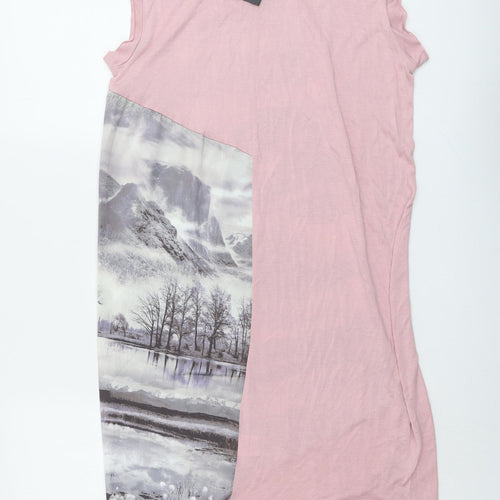 OPUS Womens Pink Viscose Tank Dress Size 10 Round Neck Pullover