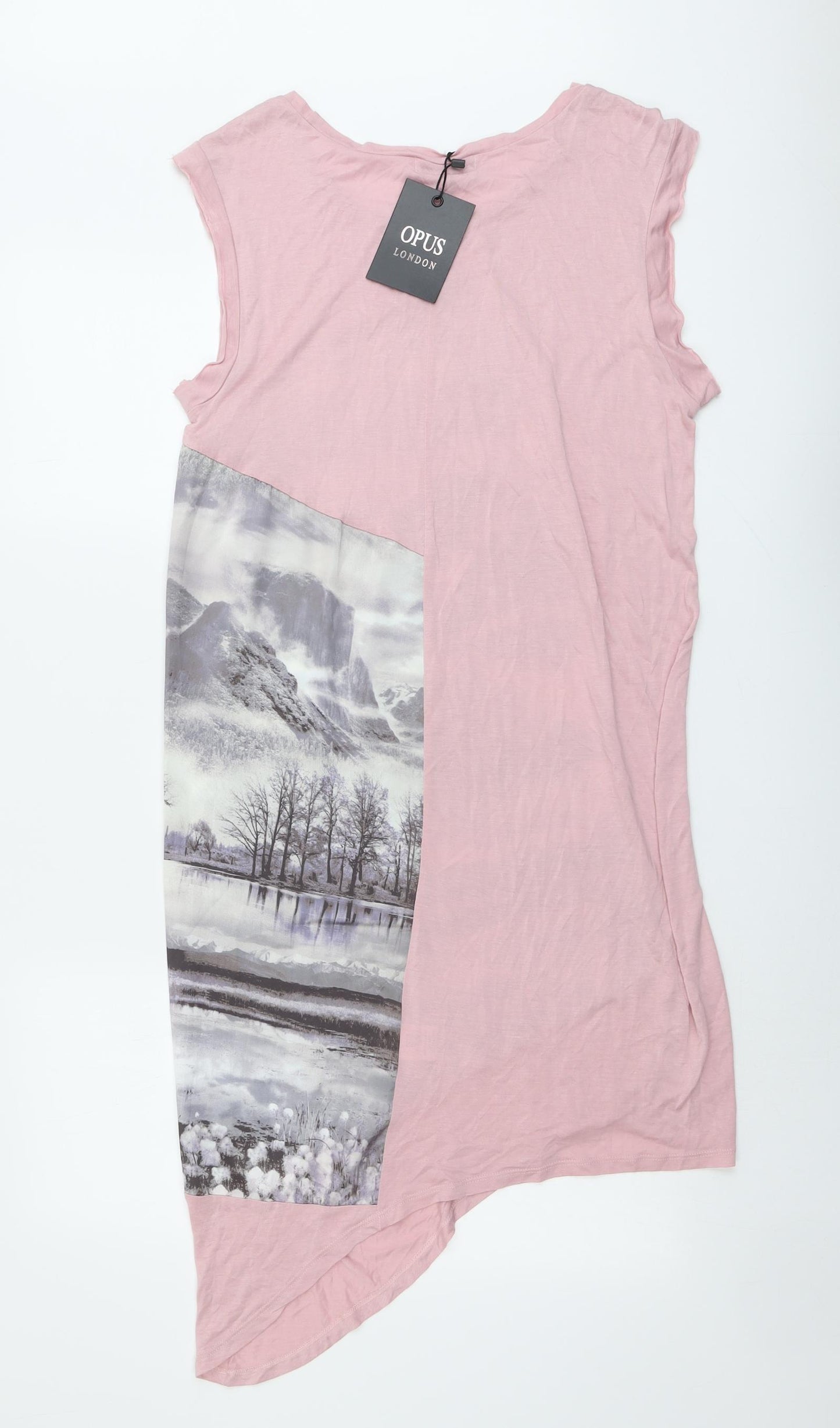 OPUS Womens Pink Viscose Tank Dress Size 10 Round Neck Pullover