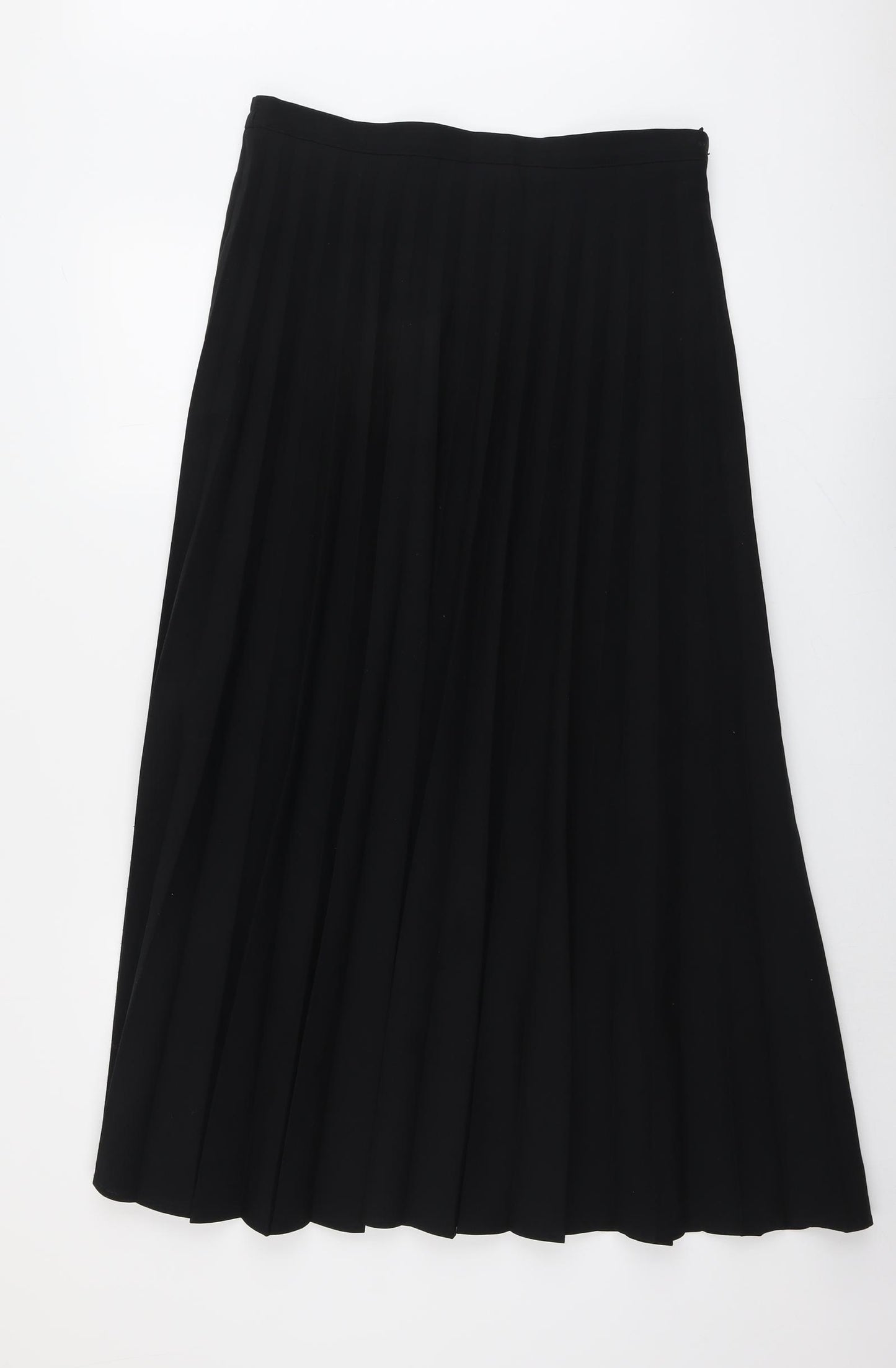 Agenda Womens Black Polyester Pleated Skirt Size 16 Zip
