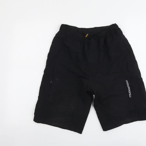 Muddy Fox Mens Black Nylon Sweat Shorts Size XS L11 in Regular Drawstring